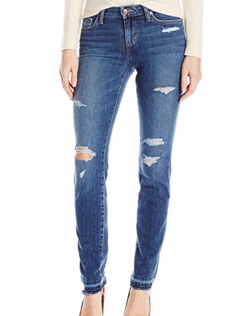 Joe's Jeans Blue Cigarette Distressed Skinny Jeans